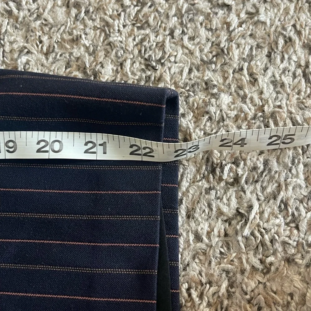 Express Navy & Orange Pinstripe Women's Skirt